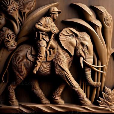 3D model Elephant Hunting American artist (STL)